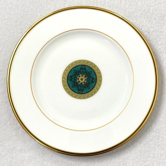 Lenox Classic Modern Dinner Salad Bread & Butter Plates Gold Green Marble Trim - Picture 6 of 12